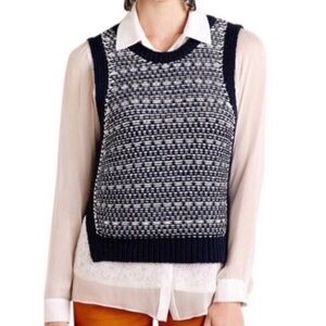 Like new! Anthropologie Moth Kana Knit Sweater Vest - Navy & White